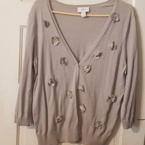 Gray Ann Taylor LOFT Cardigan